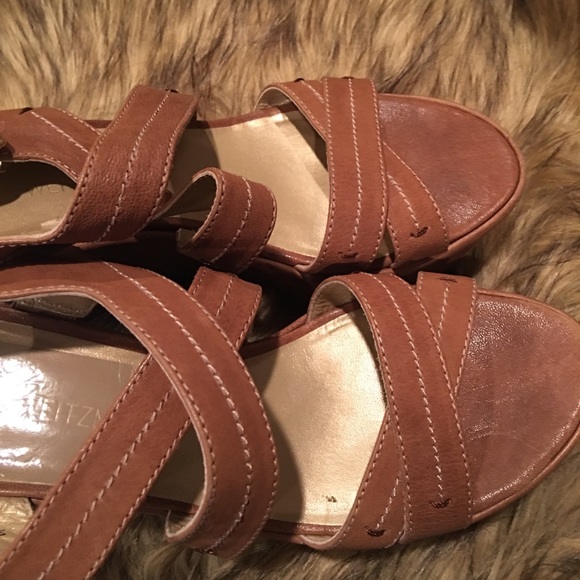 Stuart Weitzman Wedge Heel Sandal 8M - Picture 4 of 8